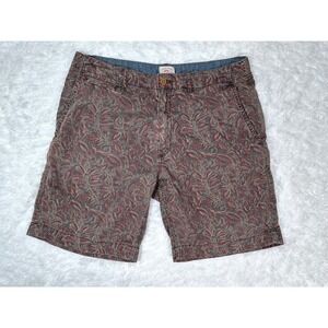 Faherty Brand Men's Brown Red Paisley Print Casual‎ Shorts Size 32